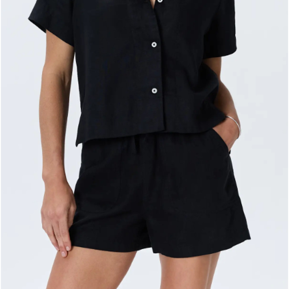New Quince 100% European Linen Shorts, Black Size Small